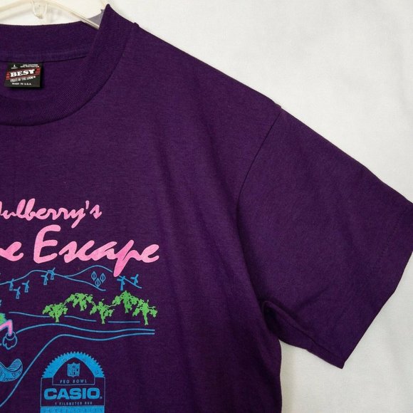 Vintage Mullberry's Grape Escape 1993 T Shirt Purple Single Stitch Men's Large L - Picture 3 of 9